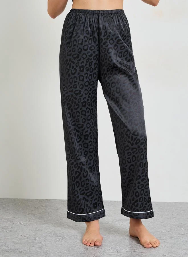 Take Two  Black Leopard Print Cami Pajama Set for Women | Best Price UAE