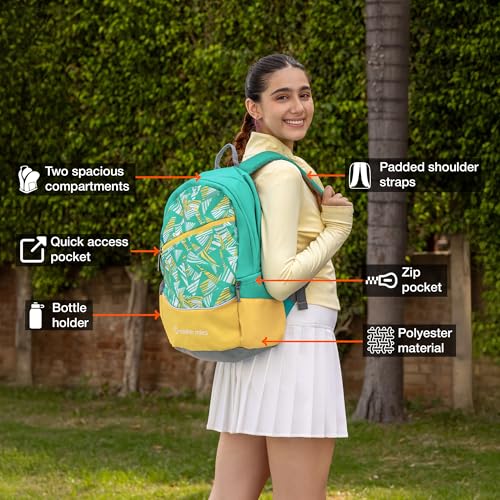 Nasher Miles Botany Polyester Laptop Backpack 39L with Rain cover Ideal for College, School, Office, Travel | Men, Women, Boys, Girls (Yellow) - Image 2