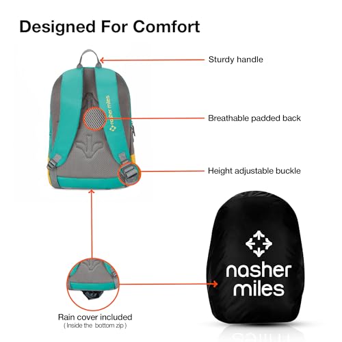 Nasher Miles Botany Polyester Laptop Backpack 39L with Rain cover Ideal for College, School, Office, Travel | Men, Women, Boys, Girls (Yellow) - Image 4