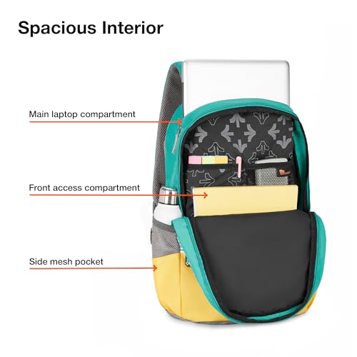 Nasher Miles Botany Polyester Laptop Backpack 39L with Rain cover Ideal for College, School, Office, Travel | Men, Women, Boys, Girls (Yellow) - Image 3