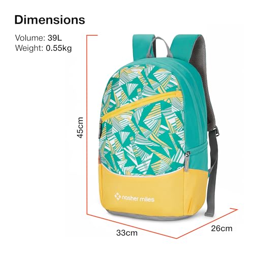 Nasher Miles Botany Polyester Laptop Backpack 39L with Rain cover Ideal for College, School, Office, Travel | Men, Women, Boys, Girls (Yellow) - Image 5