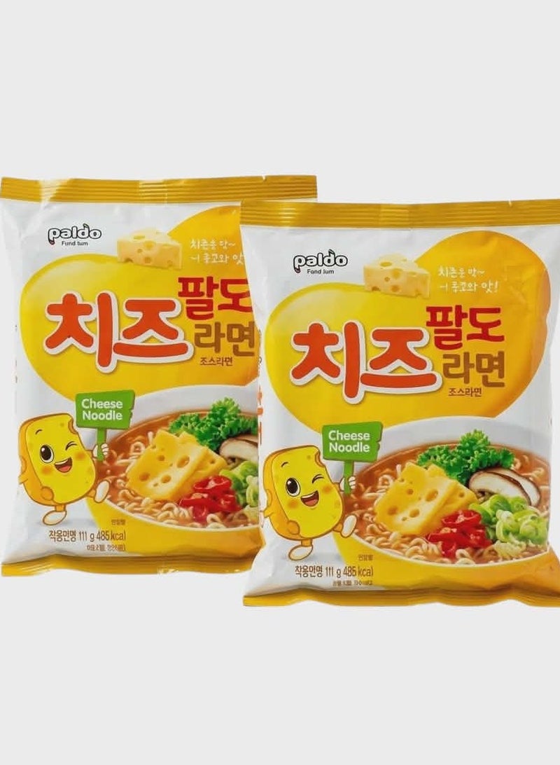 Paldo Cheese Fromage Korean Instant Noodles - 111g - Pack of 2 - Image 1