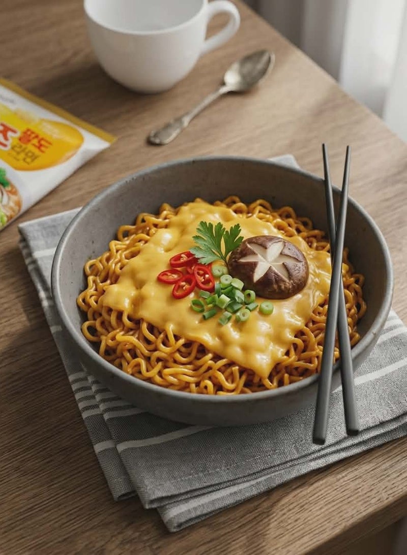 Paldo Cheese Fromage Korean Instant Noodles - 111g - Pack of 2 - Image 2