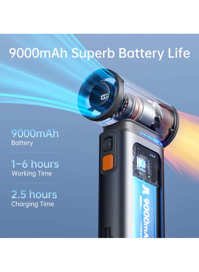 جيسيو لايف مروحة يد جيسولايف ألترا1، بطارية 9000 مللي أمبير/ساعة - رمادي غامق - Image 5