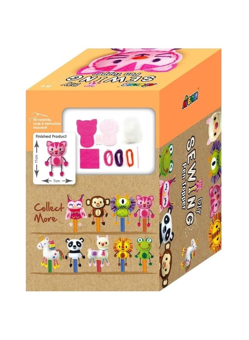 Avenir Sewing Pen Topper - Kitty | DIY Pen Topper Friend Sewing Kit - Hours of Entertainment & Creativity | Tools & Instructions Included, Easy and Fun Activity for Kids + - Image 2