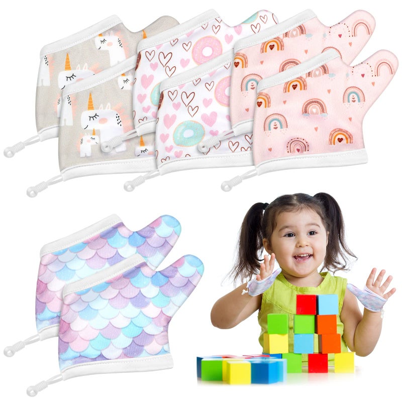 Seematn 4 Pairs Thumb Sucking Stop for Kids Breathable Thumb Suck Guard for Baby Toddler Stop Sucking Fingers Nail Biting Gloves36 YearsUnicorn