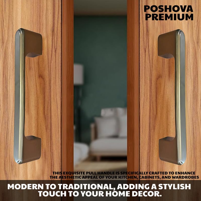 POSHOVA POSHOVA Premium Drawer 96MM Handle Harrier for KitchenCabinet Pull Handles for Cupboard DrawersWindow HandleWardrobe Handle Pack of 2 Satin Black 96MM  - Image 3