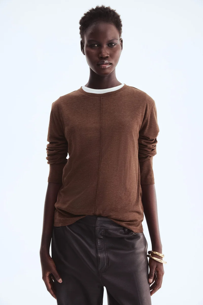 اتش اند ام بلوزة بأكمام طويلة