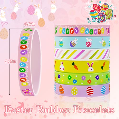 Genuvi Easter Rubber Bracelets for Kids 30PCS Easter Basket Stuffers Egg Fillers Silicone Wristbands Bulk Easter Party Favors Supplies for Kids Goodie Bag Stuffers Student Gifts Classroom Prizes Accessories - Image 5