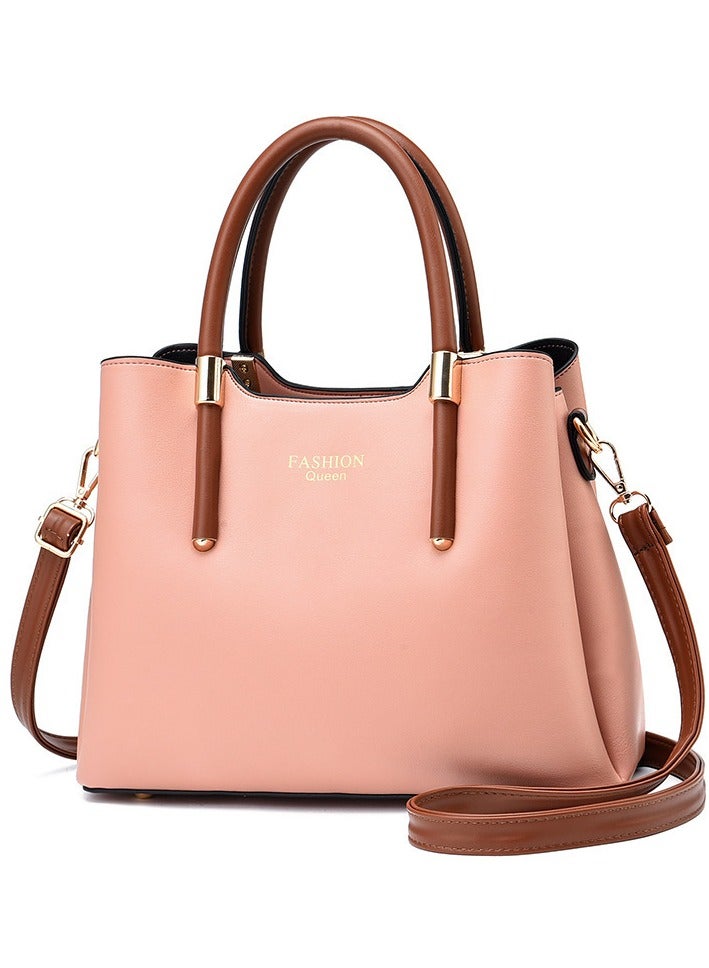 Fashion Queen Retro Elegant Handbag Advanced Leather Unique Chic All-match Large Capacity One Shoulder Crossbody Messenger Bag For Women Mother Girl Friend Gift