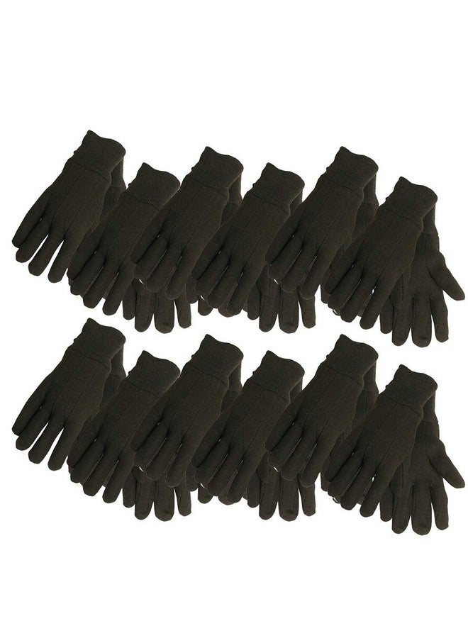 Midwest Midwest Gloves & Gear Adult Jersey Gloves, Brown, Large Pack of 12 US  - Image 1