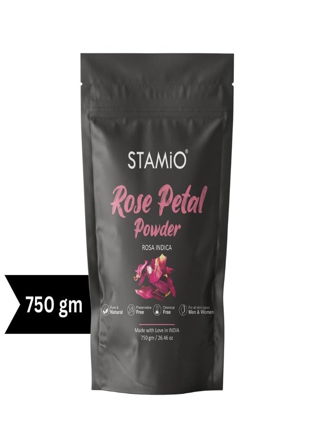 STAMIO Rose Petal Powder 750 gm for Face Pack, Skin Care, Mask, Bath, Glowing, Facial, Tanning | Sun Dried Gulab Patti | Natural Rosa indica | Suitable For All Skin Types Men & Women | In Pouch 26.46 oz - Image 5