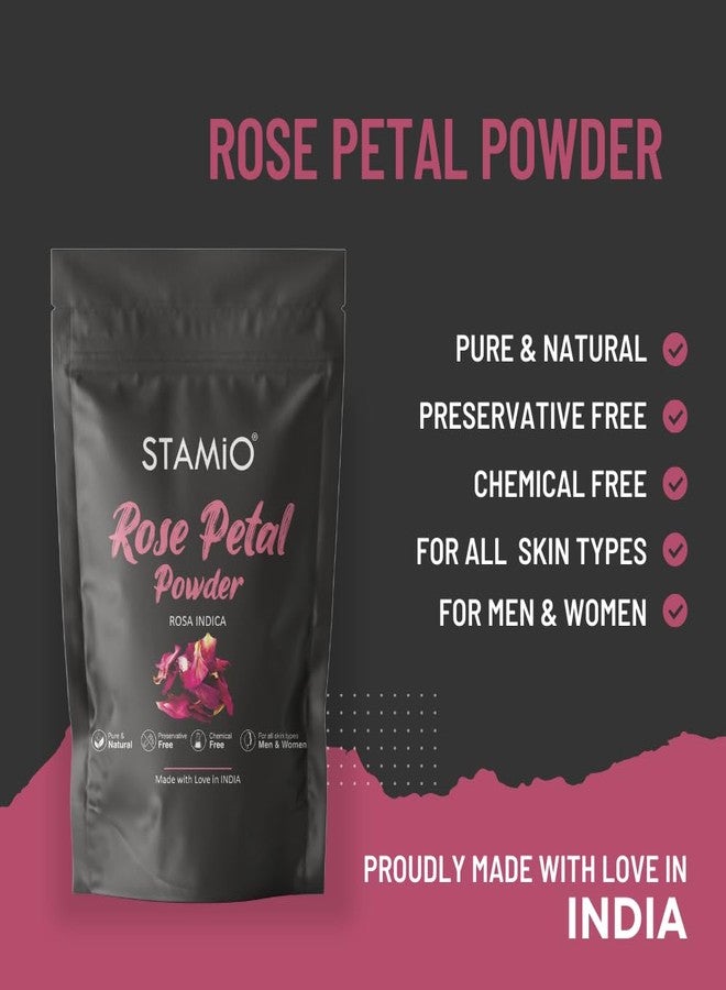 STAMIO Rose Petal Powder 750 gm for Face Pack, Skin Care, Mask, Bath, Glowing, Facial, Tanning | Sun Dried Gulab Patti | Natural Rosa indica | Suitable For All Skin Types Men & Women | In Pouch 26.46 oz - Image 2