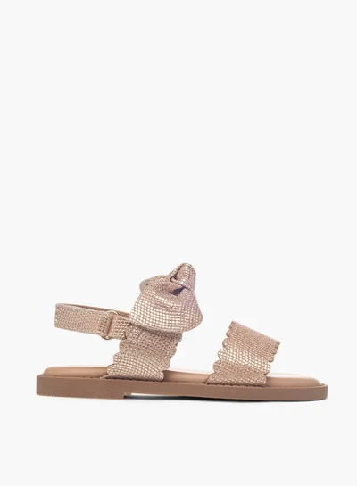JUNIORS Girls Bow Applique Sandals With Hook And Loop Closure
