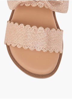JUNIORS Girls Bow Applique Sandals With Hook And Loop Closure  - Image 3