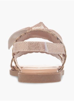 JUNIORS Girls Bow Applique Sandals With Hook And Loop Closure  - Image 4