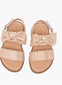 JUNIORS Girls Bow Applique Sandals With Hook And Loop Closure  - Image 2