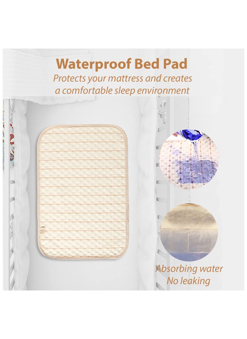 Mr. Penda Waterproof Bed Pad, 4 Layer Incontinence Pad with 100% Cotton Surface, 50x70cm Washable Mattress Protector for Babies, Toddlers, and Adults, ColoredStripes  - Image 2