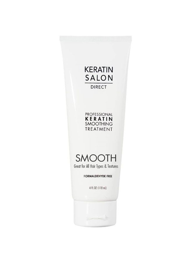 Keratin Salon Direct علاج الشعر بالكيراتين، 4 أونصة | التحكم في التجعد، خالٍ من الفورمالديهايد، جودة الصالون، علاج تنعيم الشعر، طويل الأمد، علاج الشعر بالكيراتين (عبوة واحدة) - Image 1