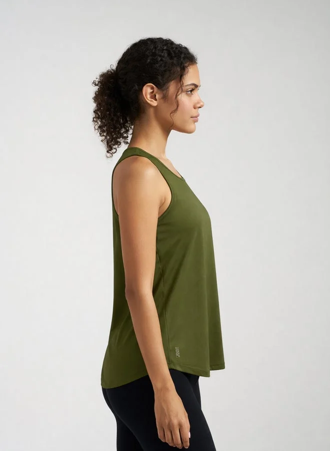 مونس آند مارس بلوزة نسائية زيتونية بكسرات صندوقية