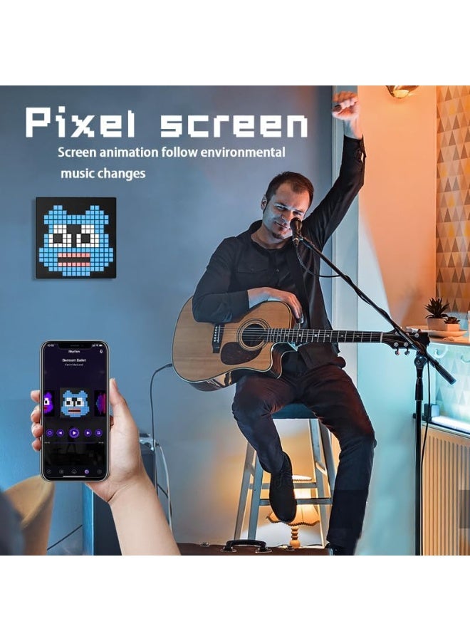 XiuWoo LED Pixel Display, 16x16 Pixel Art DIY Display Screen Matrix Panel with Fun Text and Digital Clock, RGB Cool Smart Led Display APP Control Creative Animation for Kids Adults Gaming Room Decor - Image 2