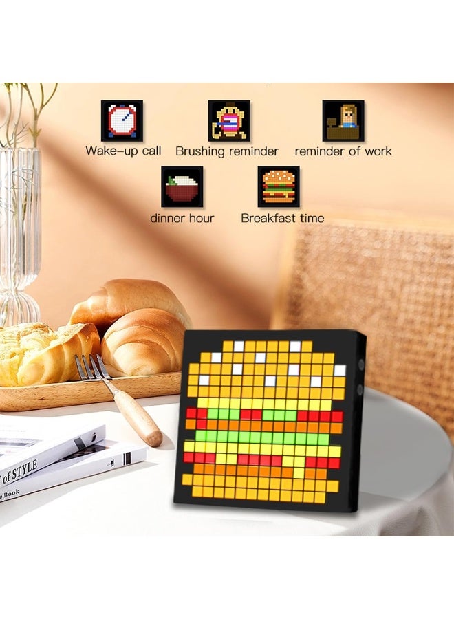 XiuWoo LED Pixel Display, 16x16 Pixel Art DIY Display Screen Matrix Panel with Fun Text and Digital Clock, RGB Cool Smart Led Display APP Control Creative Animation for Kids Adults Gaming Room Decor - Image 4