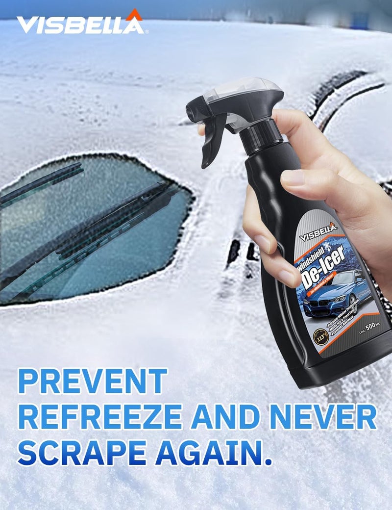 Visbella De-Icer Spray for Windshield & Wipers Extreme Winter Protection Melts Ice & Frost Fast Prevents Refreeze (-113℉, 16.9 Fl.Oz.) - Image 5