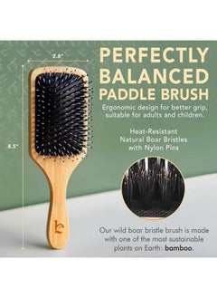 Beauty by Earth Boar Hair Brush For Fine Hair Boar Bristle Hair Brush For Thick Hair Boar Brush For Fine Hair Mens Hair Brush For Thin Hair Boars Hair Brush For Women  - Image 4