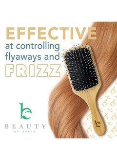 Beauty by Earth Boar Hair Brush For Fine Hair Boar Bristle Hair Brush For Thick Hair Boar Brush For Fine Hair Mens Hair Brush For Thin Hair Boars Hair Brush For Women  - Image 3