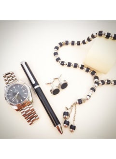 Rivoly Men's stainless steel set consisting of a watch, a rosary, a pen and cufflinks  - Image 3