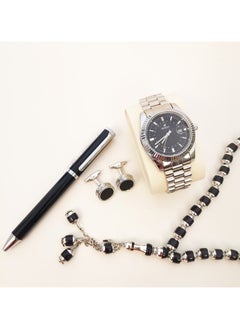 Rivoly Men's stainless steel set consisting of a watch, a rosary, a pen and cufflinks  - Image 4