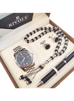 Rivoly Men's stainless steel set consisting of a watch, a rosary, a pen and cufflinks  - Image 5