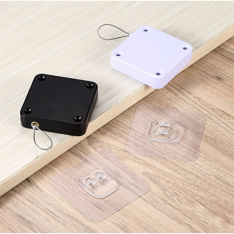 APURK Door String Steel Rope Closer DIY Tool with Screw Option Punch Free Self Adhesive Retractable Automatic Closing Sliding Sensor Closer Residential Multi Functional Auto DrawstringPack of 1 - Image 2