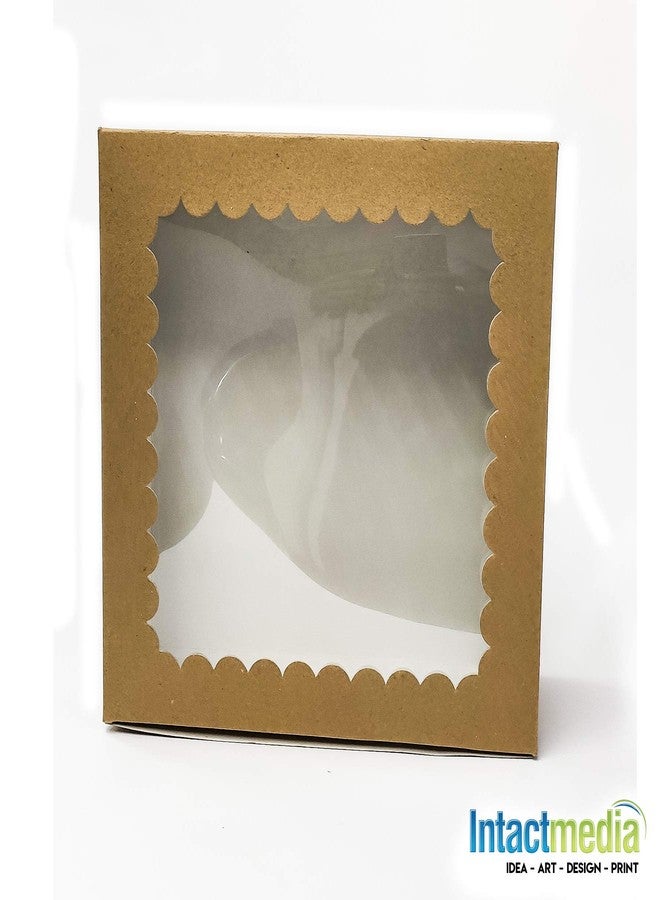 Intactmedia Kraft Cake Box with Window - 360gsm Sturdy Brown Pastry Box for Donuts, Cupcakes & Cookies - Media Bakery Gift Box for Xmas & Party Favors Pack of 20 - Image 2