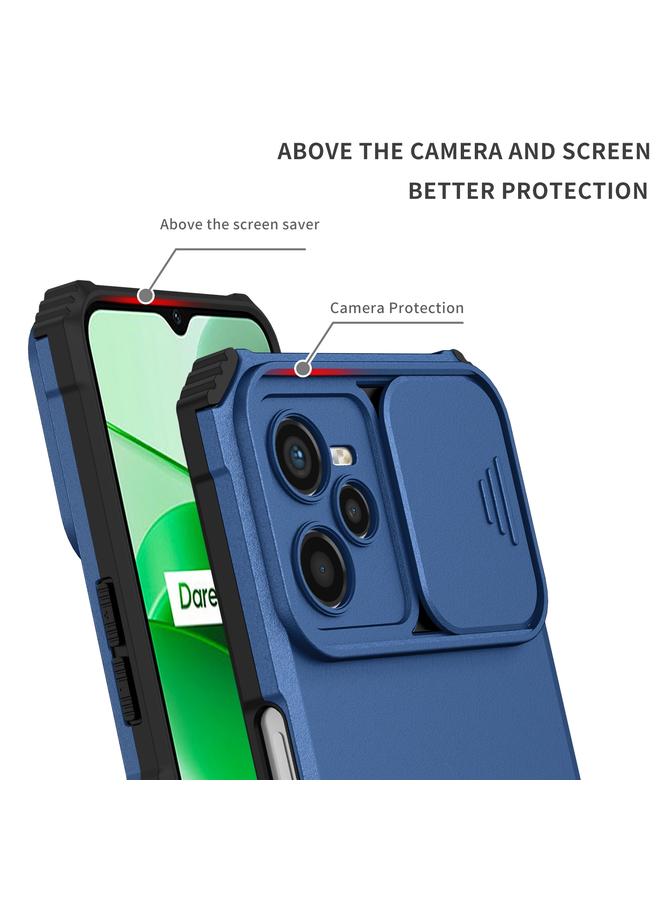 اس-توب جراب لهاتف OPPO Realme C35 مع حامل مجسم وغطاء منزلق للكاميرا - Image 3