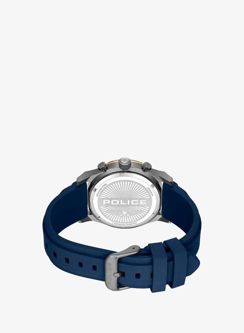 Police  Men's Knotty Gunmetal Dial Navy Silicone Strap Multifunction Watch for Men - 42mm for Men | Best Price UAE