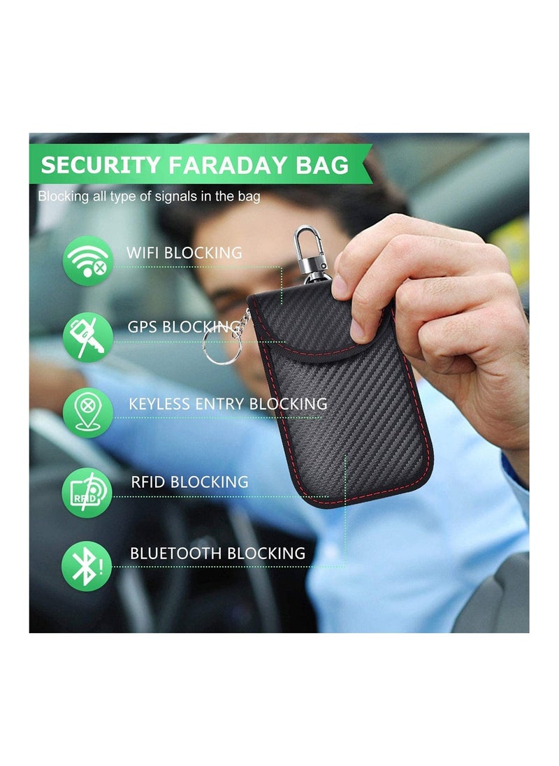 Generic - 2 Car Key Signal Blocker Pouch Faraday Bag for Car Keys Key Pouch Keyless Signal Blocking Key Case Anti Theft Remote Entry Smart Fobs Protection 2 Pack Cage Protector Car Signal Blocking - Image 1