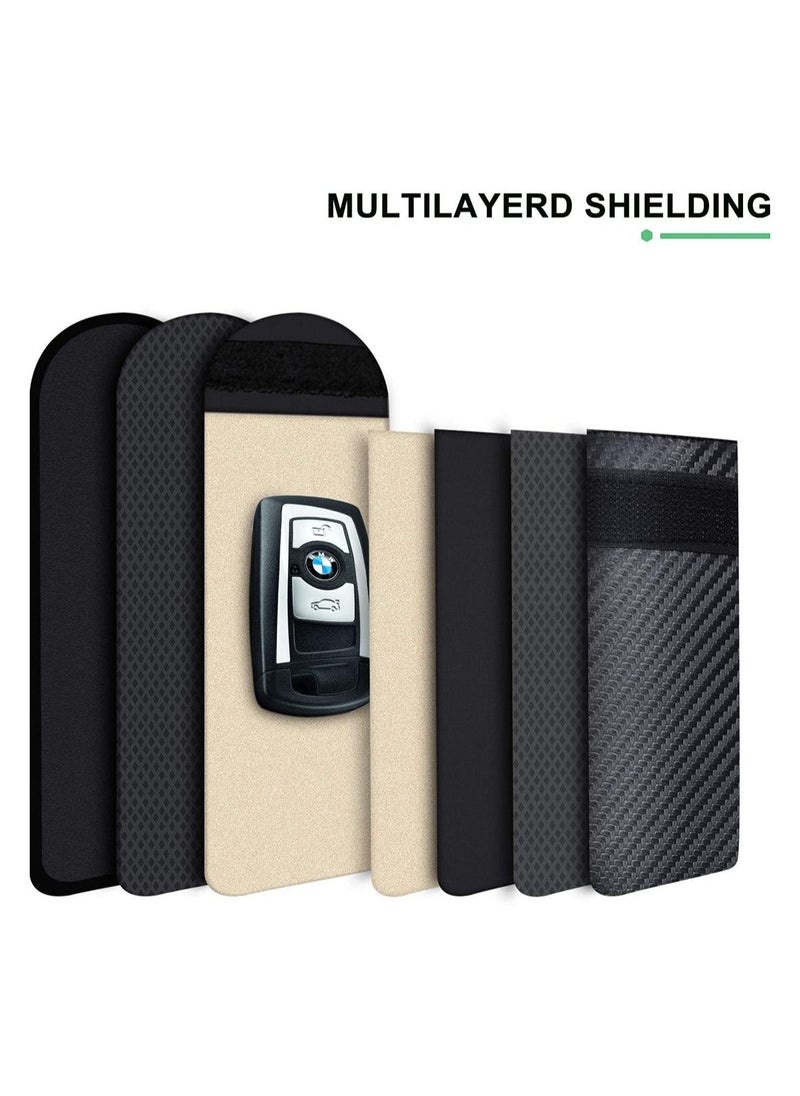 Generic - 2 Car Key Signal Blocker Pouch Faraday Bag for Car Keys Key Pouch Keyless Signal Blocking Key Case Anti Theft Remote Entry Smart Fobs Protection 2 Pack Cage Protector Car Signal Blocking - Image 1