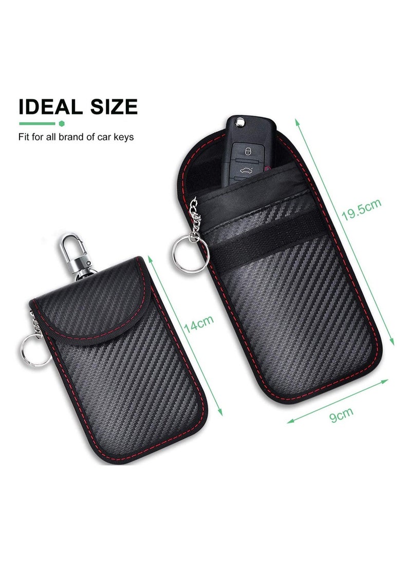 Generic - 2 Car Key Signal Blocker Pouch Faraday Bag for Car Keys Key Pouch Keyless Signal Blocking Key Case Anti Theft Remote Entry Smart Fobs Protection 2 Pack Cage Protector Car Signal Blocking - Image 1