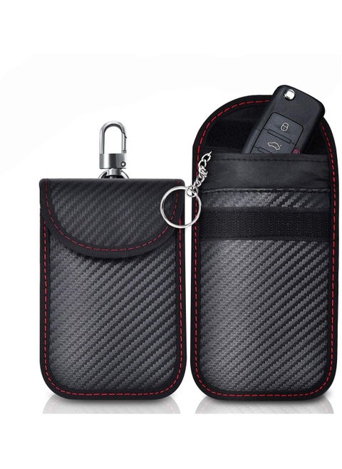 2 Car Key Signal Blocker Pouch Faraday Bag for Car Keys Key Pouch Keyless Signal Blocking Key Case Anti Theft Remote Entry Smart Fobs Protection 2 Pack Cage Protector Car Signal Blocking