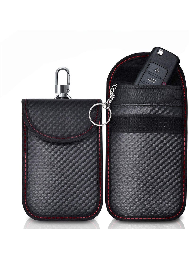 Generic - 2 Car Key Signal Blocker Pouch Faraday Bag for Car Keys Key Pouch Keyless Signal Blocking Key Case Anti Theft Remote Entry Smart Fobs Protection 2 Pack Cage Protector Car Signal Blocking - Image 1