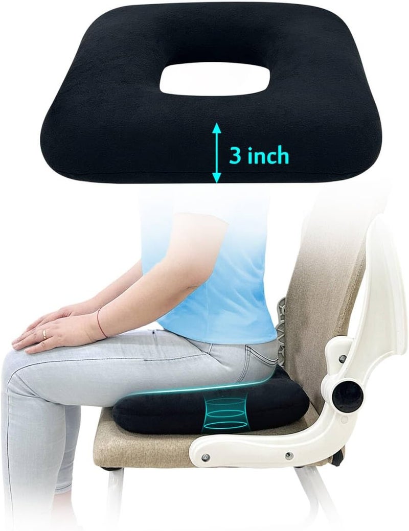 AOSSA Donut Pillow, Butt Cushion for Long Sitting, Bed Sore Pressure Relief Seat Cushions for Butt, Postpartum, Hemorrhoid Tailbone Hip Pain, BBL After Surgery for Sleeping, Portable Chair Cushion Pad - Image 1