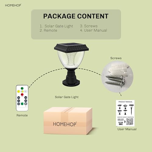 Homehop Solar Light Outdoor Home Waterproof Decorative Automatic Wireless LED Gate Lamps for Pillar, Boundary, Compound, Wall (ABS+PC, Multicolour) - Image 5