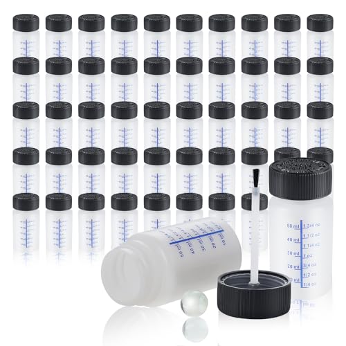 Lichamp حاوية طلاء ليتشامب للتصحيح، 50 قطعة زجاجات طلاء 2 أونصة مع فرشاة، 2 أونصة (60 مل) A250TP - Image 1