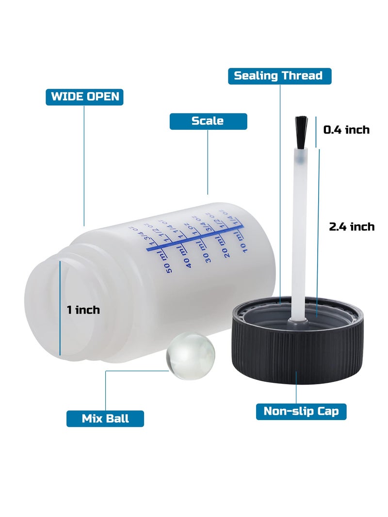 Lichamp حاوية طلاء ليتشامب للتصحيح، 50 قطعة زجاجات طلاء 2 أونصة مع فرشاة، 2 أونصة (60 مل) A250TP - Image 5