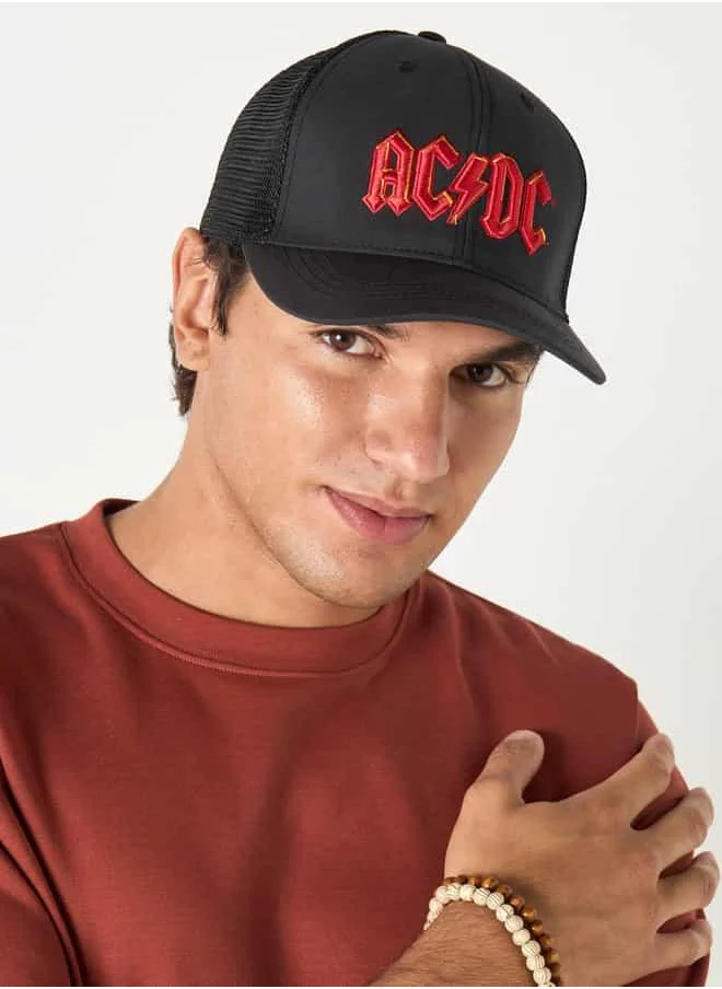 اس بي كاركترز AC/DC Logo Embroidered Cap with Snap Back Closure