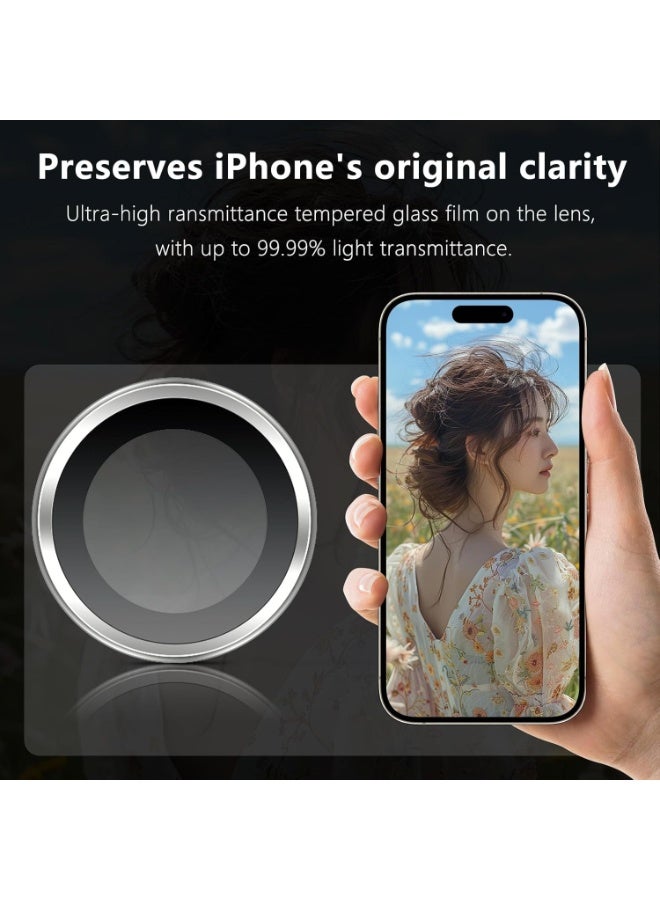 ليتو واقي عدسة الكاميرا من الزجاج المقوى LITO S+ لهاتف iPhone 17 Pro بشاشة 6.3 بوصة وiPhone 17 Pro Max بشاشة 6.9 بوصة - فضي - Image 3