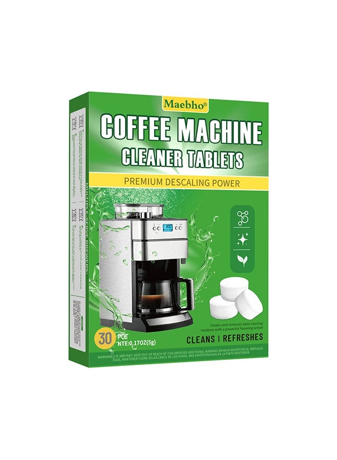 Maebho Coffee Machine Cleaner Descaler Tablets - 30 Count, Food-Grade Automatic Coffee Machine Cleaning Descaling Tablet Tea Cup Descaling Tablets - Image 1
