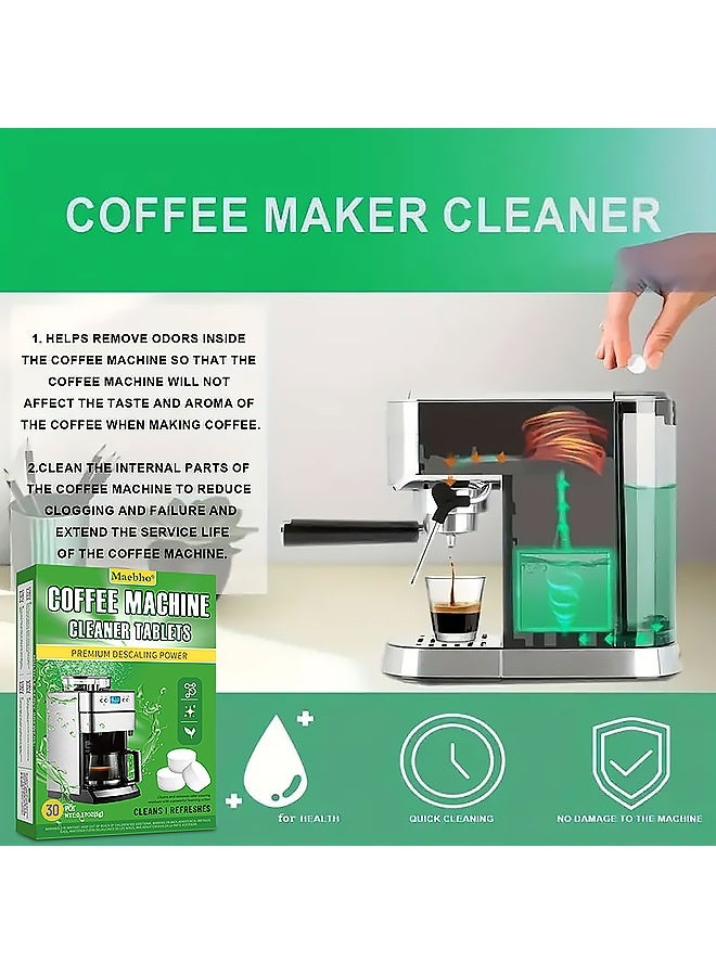Maebho Coffee Machine Cleaner Descaler Tablets - 30 Count, Food-Grade Automatic Coffee Machine Cleaning Descaling Tablet Tea Cup Descaling Tablets - Image 3