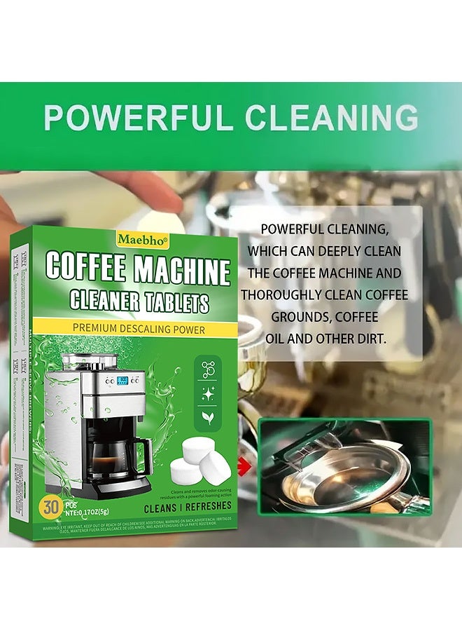 Maebho Coffee Machine Cleaner Descaler Tablets - 30 Count, Food-Grade Automatic Coffee Machine Cleaning Descaling Tablet Tea Cup Descaling Tablets - Image 4